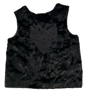 Gryphon New York Faux Fur Beaded Vest, XS